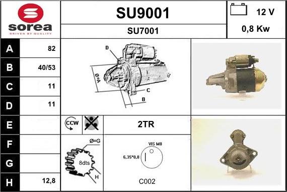 SNRA SU9001 - Стартер avtokuzovplus.com.ua