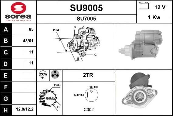 SNRA SU9005 - Стартер avtokuzovplus.com.ua