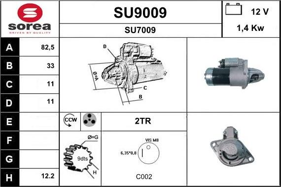 SNRA SU9009 - Стартер avtokuzovplus.com.ua