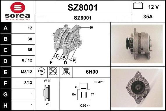 SNRA SZ8001 - Генератор avtokuzovplus.com.ua