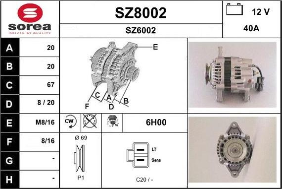 SNRA SZ8002 - Генератор autocars.com.ua