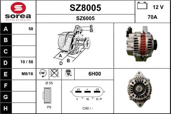 SNRA SZ8005 - Генератор autocars.com.ua