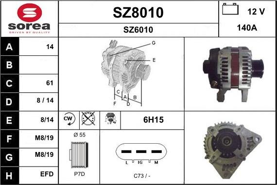 SNRA SZ8010 - Генератор avtokuzovplus.com.ua