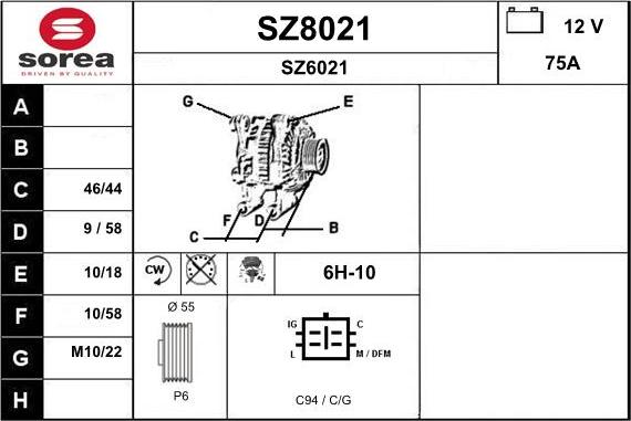 SNRA SZ8021 - Генератор avtokuzovplus.com.ua