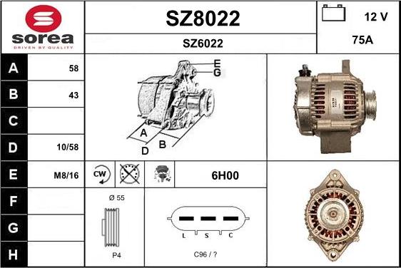 SNRA SZ8022 - Генератор autocars.com.ua