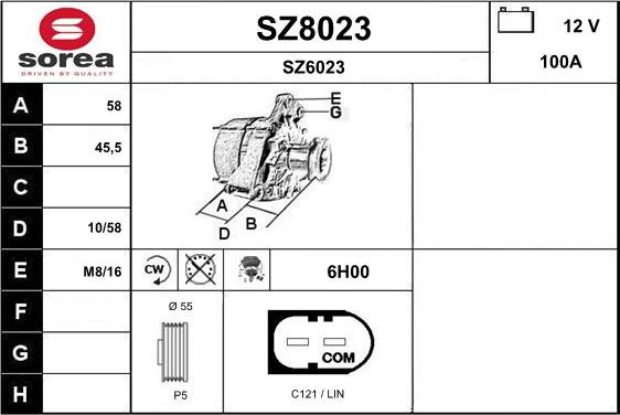 SNRA SZ8023 - Генератор autocars.com.ua