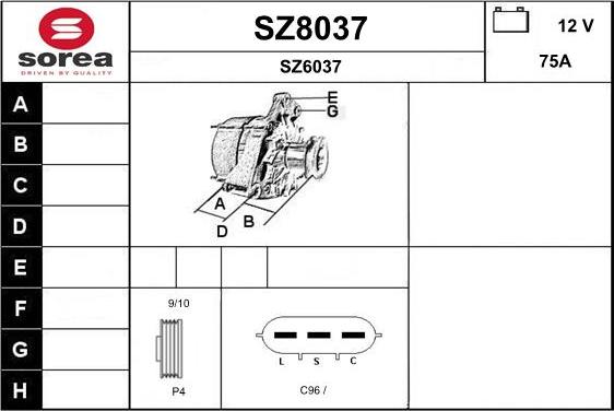 SNRA SZ8037 - Генератор autocars.com.ua