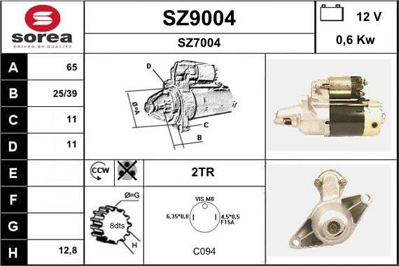 SNRA SZ9004 - Стартер avtokuzovplus.com.ua