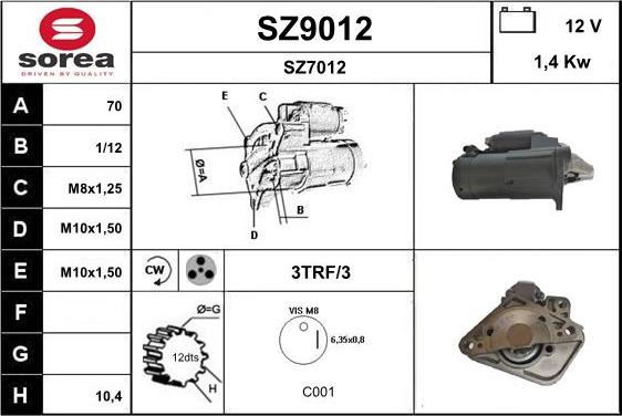 SNRA SZ9012 - Стартер autodnr.net