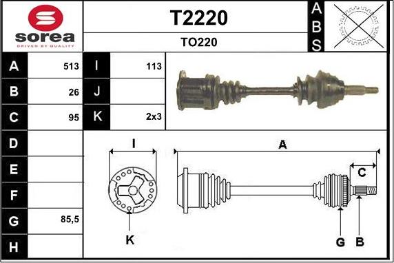 SNRA T2220 - Приводний вал autocars.com.ua