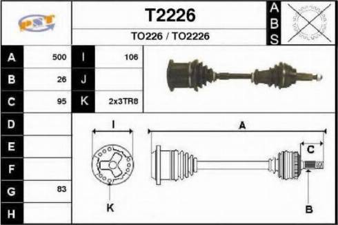 SNRA T2226 - Приводний вал autocars.com.ua