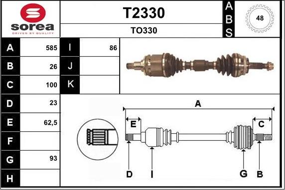 SNRA T2330 - Приводной вал avtokuzovplus.com.ua