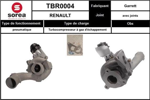 SNRA TBR0004 - Компресор, наддув autocars.com.ua