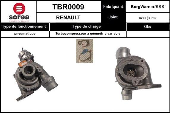 SNRA TBR0009 - Компресор, наддув autocars.com.ua