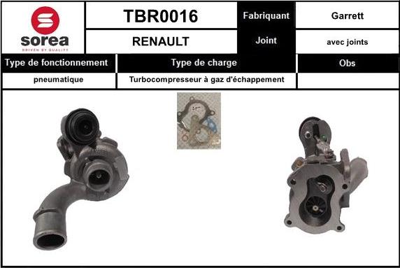 SNRA TBR0016 - Турбина, компрессор avtokuzovplus.com.ua