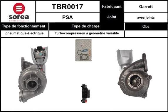 SNRA TBR0017 - Компресор, наддув autocars.com.ua