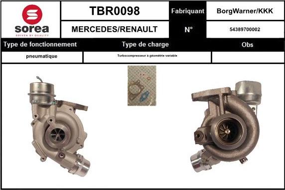 SNRA TBR0098 - Компресор, наддув autocars.com.ua