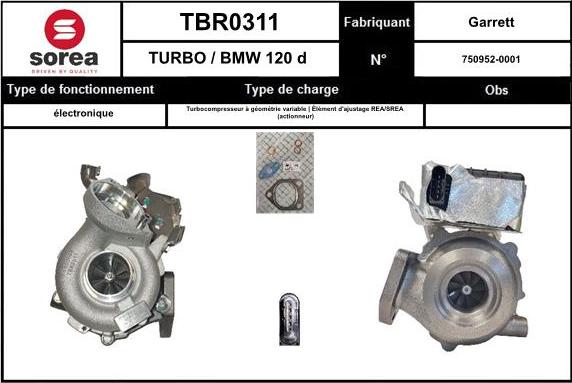 SNRA TBR0311 - Турбина, компрессор avtokuzovplus.com.ua