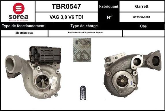 SNRA TBR0547 - Турбина, компрессор avtokuzovplus.com.ua