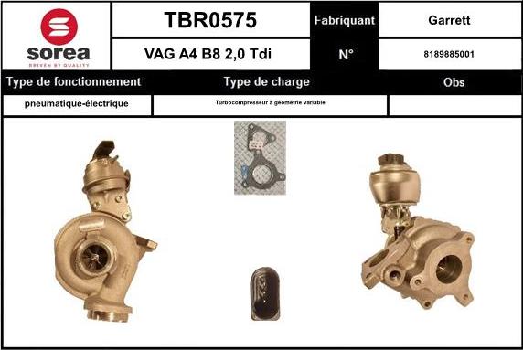 SNRA TBR0575 - Турбина, компрессор autodnr.net