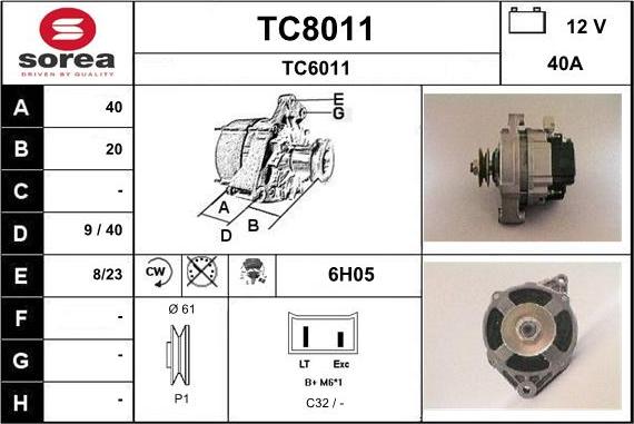 SNRA TC8011 - Генератор autocars.com.ua