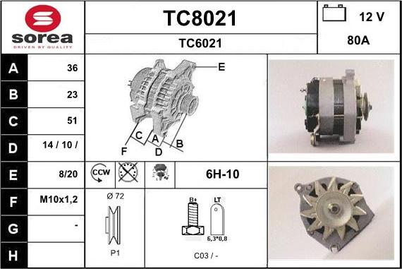 SNRA TC8021 - Генератор autocars.com.ua