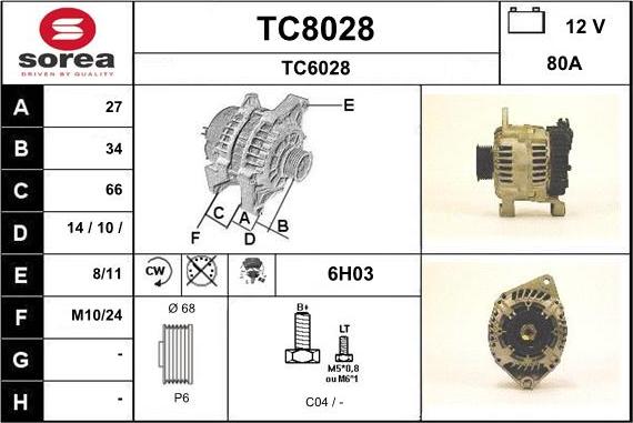 SNRA TC8028 - Генератор avtokuzovplus.com.ua