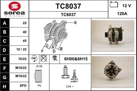 SNRA TC8037 - Генератор autocars.com.ua