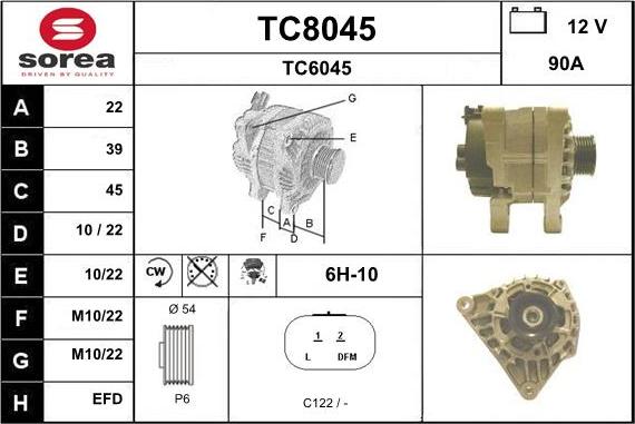 SNRA TC8045 - Генератор autocars.com.ua