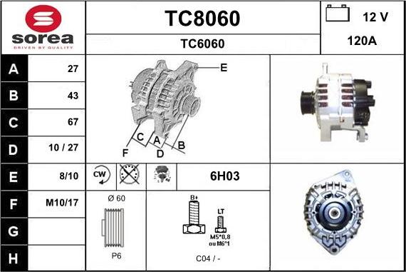 SNRA TC8060 - Генератор autocars.com.ua