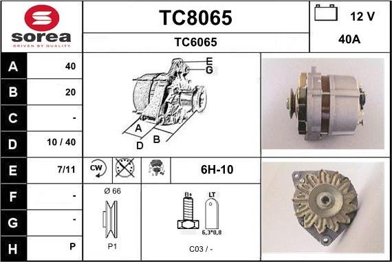 SNRA TC8065 - Генератор avtokuzovplus.com.ua