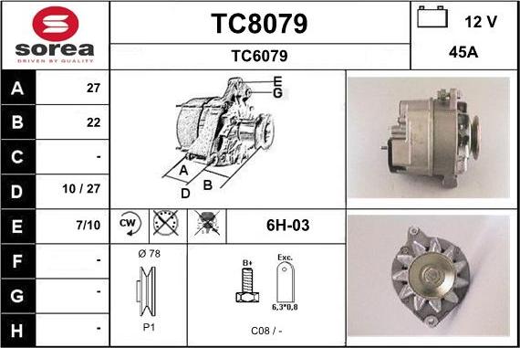 SNRA TC8079 - Генератор autocars.com.ua