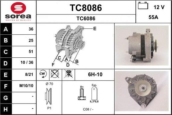 SNRA TC8086 - Генератор autocars.com.ua