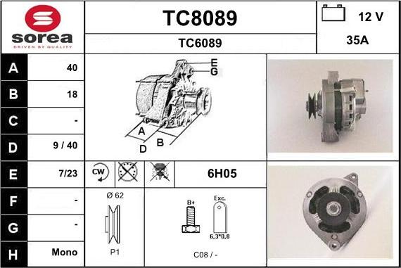 SNRA TC8089 - Генератор autocars.com.ua