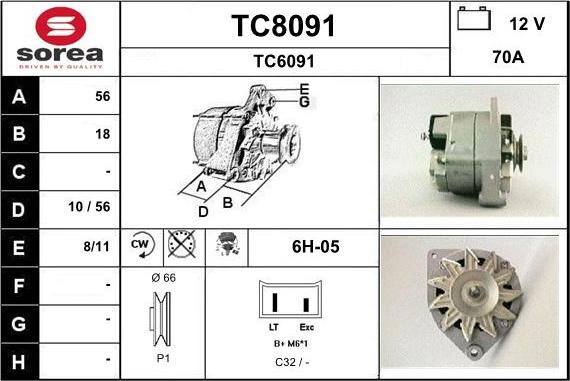 SNRA TC8091 - Генератор autocars.com.ua