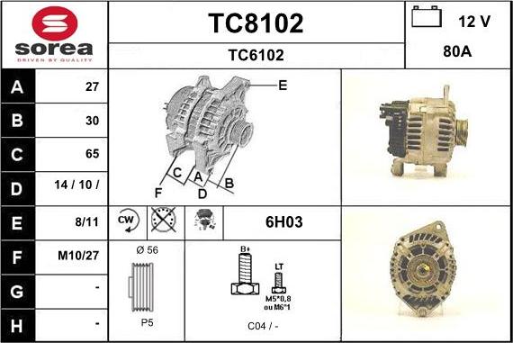 SNRA TC8102 - Генератор autocars.com.ua