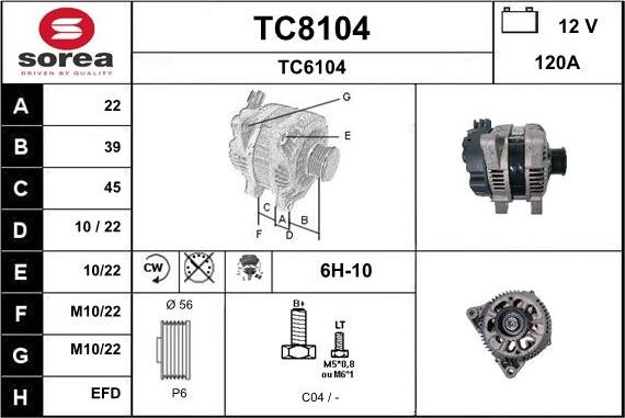 SNRA TC8104 - Генератор autocars.com.ua