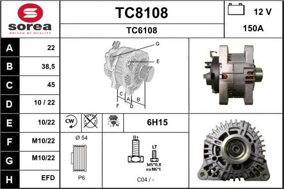 SNRA TC8108 - Генератор autocars.com.ua