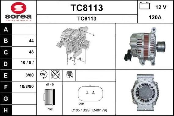 SNRA TC8113 - Генератор avtokuzovplus.com.ua