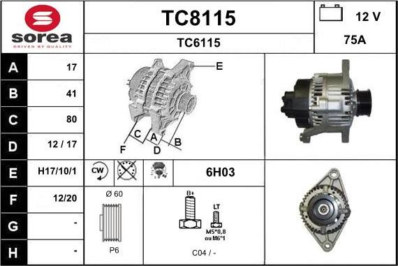 SNRA TC8115 - Генератор autocars.com.ua