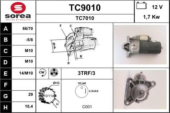 SNRA TC9010 - Стартер autodnr.net