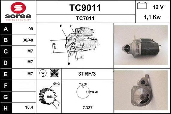 SNRA TC9011 - Стартер autodnr.net