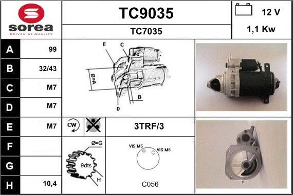 SNRA TC9035 - Стартер autodnr.net