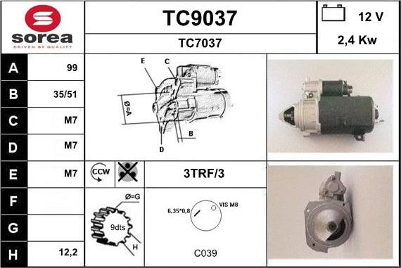 SNRA TC9037 - Стартер autodnr.net