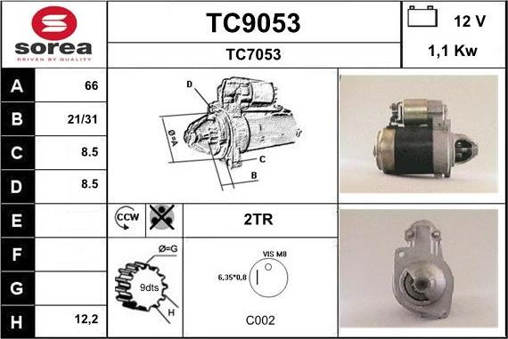 SNRA TC9053 - Стартер avtokuzovplus.com.ua