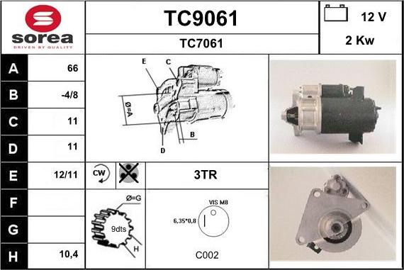 SNRA TC9061 - Стартер avtokuzovplus.com.ua