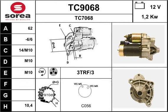 SNRA TC9068 - Стартер avtokuzovplus.com.ua