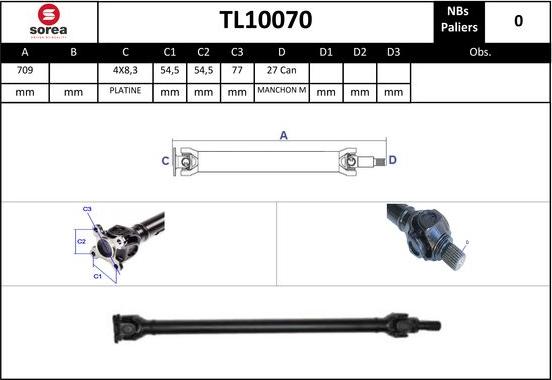 SNRA TL10070 - Карданный вал, главная передача avtokuzovplus.com.ua