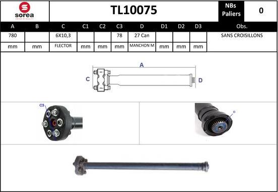 SNRA TL10075 - Карданний вал, головна передача autocars.com.ua