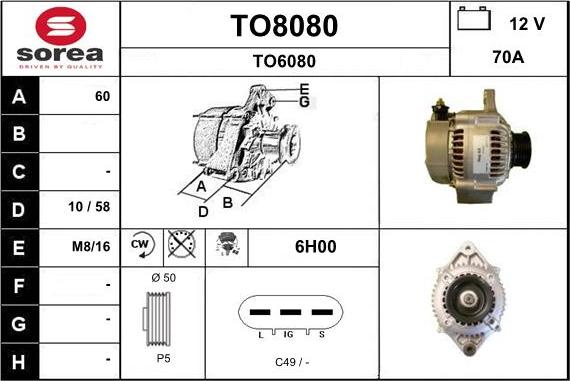 SNRA TO8080 - Генератор avtokuzovplus.com.ua